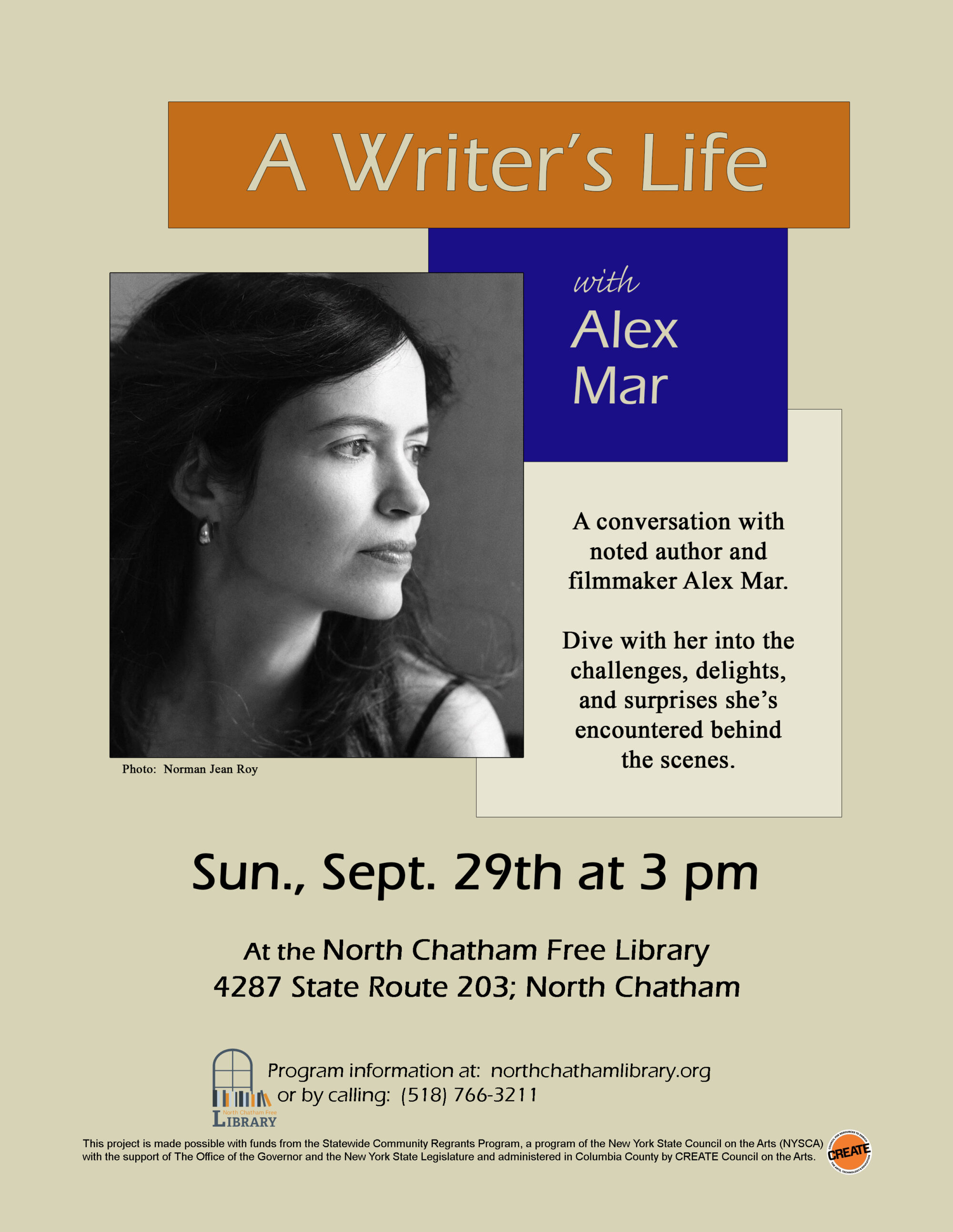 A Writer’s Life with Alex Mar - CREATE council on the arts • Greene ...