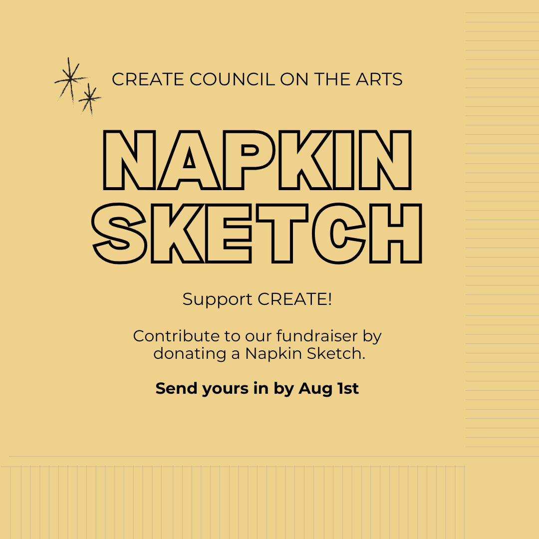 CREATE Council on the Arts Napkin Sketch Open Call for Art 2026