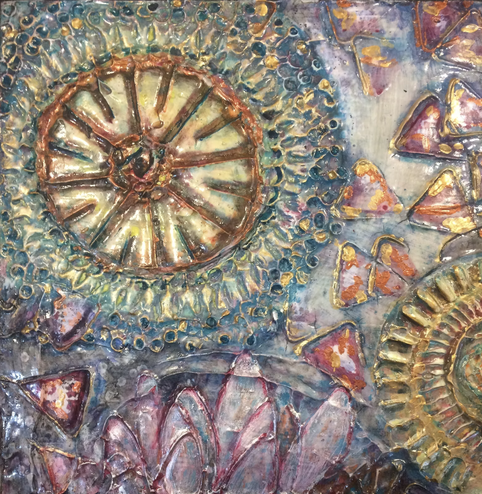 CREATE Council - Garden Wheels Acrylic, 6 x 6 2016 - Natalie Boburka